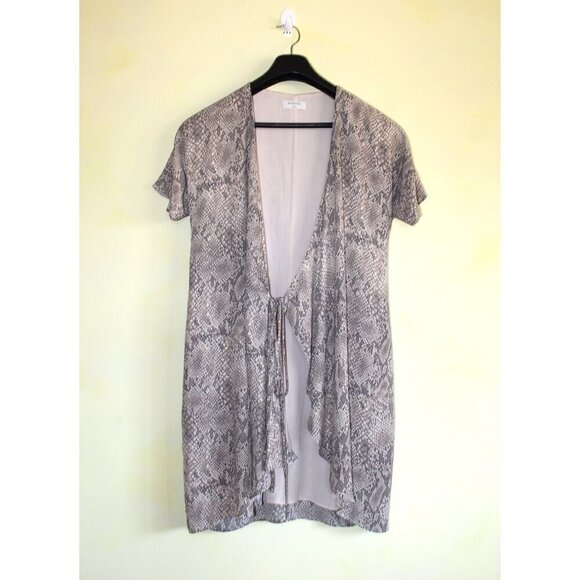 Aritzia Babaton Wallace Animal Print Wrap Mini Dress Size Small Short sleeve - Picture 5 of 12